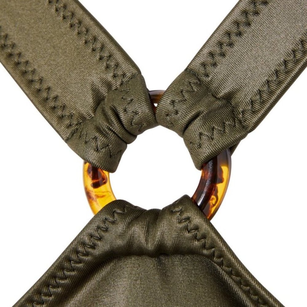 SOLID & STRIPED, THE SANDRA WITH RING SHINY OLIVE - Picture 5 of 6